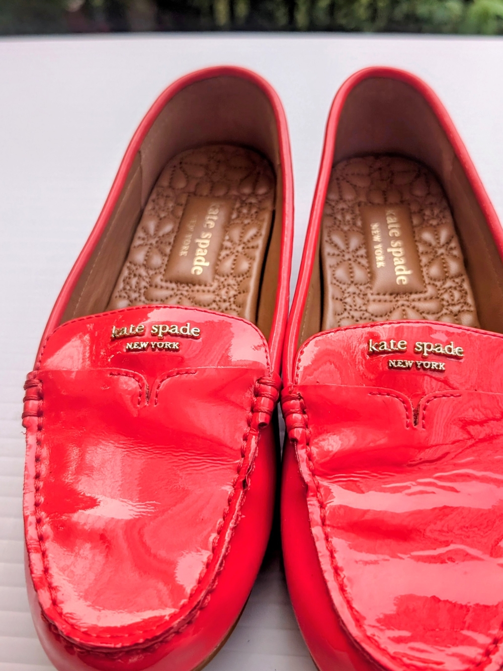 kate spade New York Coral Red Patent Leather Women’s Loafers 6.5